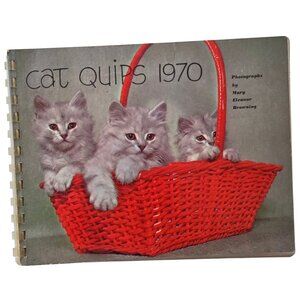 Vintage 1970 Cat Quips Planner Engagement Calendar Photographs Retro Hallmark